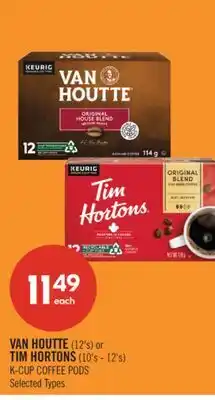 Shoppers Drug Mart VAN HOUTTE (12's) or TIM HORTONS (10's - 12's) K-CUP COFFEE PODS offer