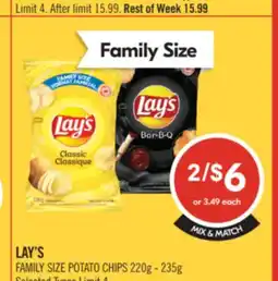 Shoppers Drug Mart LAY'S FAMILY SIZE POTATO CHIPS offer