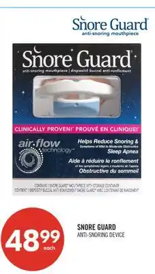 Shoppers Drug Mart SNORE GUARD ANTI-SNORING DEVICE offer