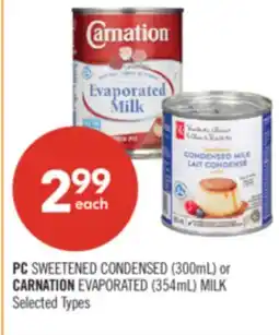 Shoppers Drug Mart PC SWEETENED CONDENSED (300mL) or CARNATION EVAPORATED (354mL) MILK offer