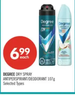 Shoppers Drug Mart DEGREE DRY SPRAY ANTIPERSPIRANT/DEODORANT offer