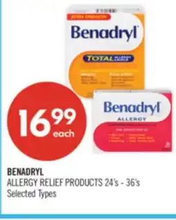 Shoppers Drug Mart BENADRYL ALLERGY RELIEF PRODUCTS 24's - 36's offer