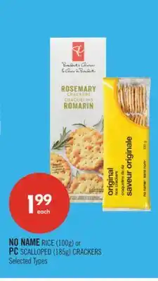 Shoppers Drug Mart NO NAME RICE (100g) or PC SCALLOPED (185g) CRACKERS offer