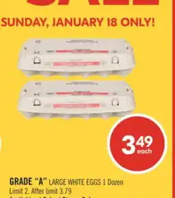 Shoppers Drug Mart GRADE A LARGE WHITE EGGS 1 Dozen offer