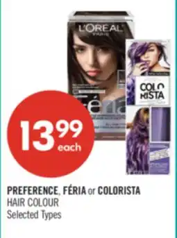 Shoppers Drug Mart PREFERENCE, FÉRIA or COLORISTA HAIR COLOUR offer