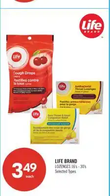 Shoppers Drug Mart LIFE BRAND LOZENGES 16's - 30's offer