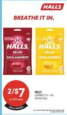Shoppers Drug Mart HALLS LOZENGES offer