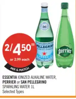 Shoppers Drug Mart ESSENTIA IONIZED ALKALINE WATER, PERRIER or SAN PELLEGRINO SPARKLING WATER offer