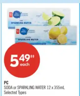 Shoppers Drug Mart PC SODA or SPARKLING WATER offer
