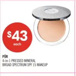 Shoppers Drug Mart PÜR 4-in-1 PRESSED MINERAL BROAD SPECTRUM SPF 15 MAKEUP offer