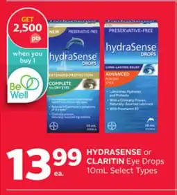 Rexall HYDRASENSE or CLARITIN Eye Drops offer