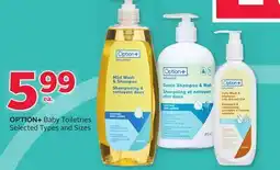 Rexall OPTION+ Baby Toiletries offer