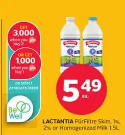 Rexall LACTANTIA PūrFiltre Skim, 1%, 2% or Homogenized Milk offer