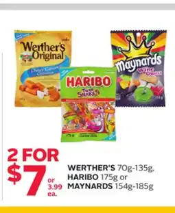 Rexall WERTHER'S 70g-135g, HARIBO 175g or MAYNARDS 154g-185g offer