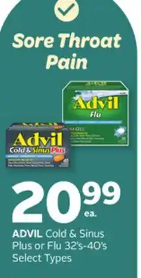 Rexall ADVIL Cold & Sinus Plus or Flu 32' s-40' s offer