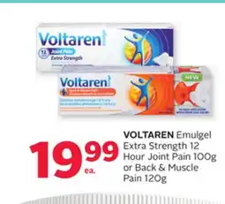 Rexall VOLTAREN Emulgel Extra Strength 12 Hour Joint Pain 100g or Back & Muscle Pain 120g offer