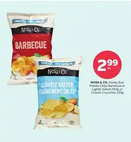 Rexall NOSH & CO. Family Size Potato Chips Barbecue or Lightly Salted 250g or Cheese Crunchies 225g offer
