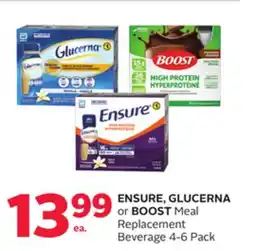 Rexall ENSURE, GLUCERNA or BOOST Meal Replacement Beverage offer