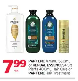 Rexall PANTENE 476mL-530mL or HERBAL ESSENCES Pure Plants 400mL Hair Care or PANTENE Hair Treatment offer