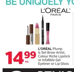 Rexall L'ORÉAL Plump & Set Brow Artist, Colour Riche Lipstick or Infallible Gel Eyeliner or Lip Gloss offer