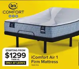 Leon's Serta iComfort AIR 1 Firm 11.5 offer