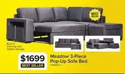 Leon's Meadow 3-Piece Sectional with Left-Facing Pop-Up Bed - Grey offer