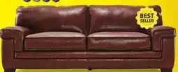 Leon's Stampede Leather Sofa - Chestnut offer