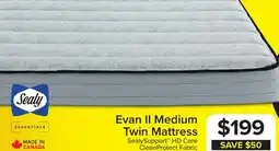 Leon's Sealy Essentials Evan II Medium Twin Mattress offer