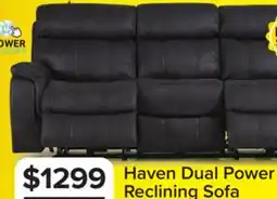 Leon's Haven Dual Power Reclining Sofa - Grey offer