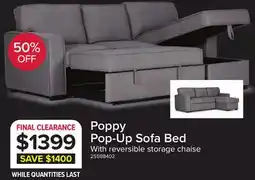 Leon's Poppy Pop-Up Sofa Bed - Grey offer