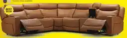 Leon's Jackson Leather 6-Piece Power Reclining Sectional with Heat and Massage - Butternut offer