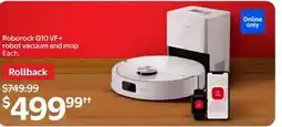 Walmart Roborock Q10 VF+ robot vacuum and mop offer