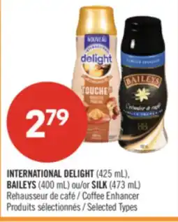 Pharmaprix INTERNATIONAL DELIGHT (425 mL), BAILEYS (400 mL) or SILK (473 mL) Coffee Enhancer offer