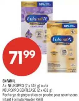 Pharmaprix ENFAMIL A+ NEUROPRO (2 x 445 g) or NEUROPRO GENTLEASE (2 x 431 g) offer