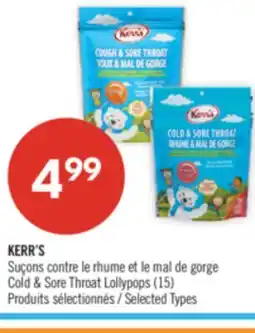 Pharmaprix KERR'S Cold & Sore Throat Lollypops offer