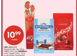 Pharmaprix LINDT LINDOR ROSE Box (120 g), LINDOR (150 g) or GHIRARDELLI Squares (142 g - 151 g) Chocolate Bag offer