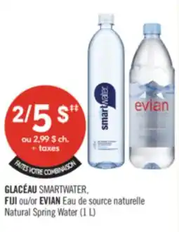 Pharmaprix GLACÉAU SMARTWATER, FIJI or EVIAN Natural Spring Water offer
