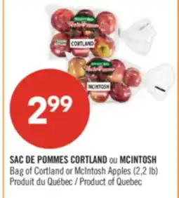 Pharmaprix Bag of Cortland or McIntosh Apples (2,2 lb) offer
