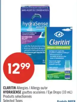 Pharmaprix CLARITIN Allergy or HYDRASENSE Eye Drops (10 mL) offer