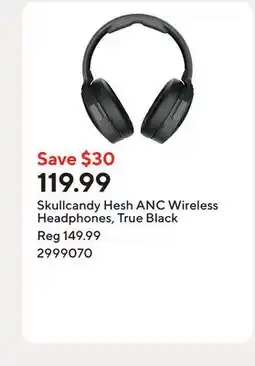 Staples Skullcandy Hesh ANC Wireless Headphones, True Black offer