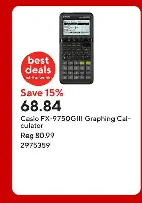 Staples Casio FX-9750GIII Graphing Calculator offer