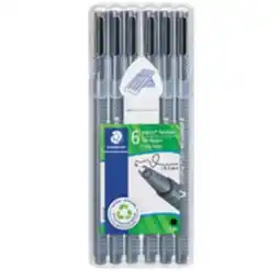 Staples Staedtler Triplus 97% Recycled Fineliners - Black offer
