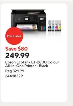 Staples Epson EcoTank ET-2800 Colour All-in-One Printer - Black offer