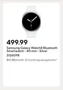 Staples Samsung Galaxy Watch8 Bluetooth Smartwatch - 40 mm - Silver offer
