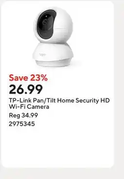 Staples TP-Link Pan/Tilt Home Security HD Wi-Fi Camera offer