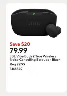 Staples JBL Vibe Buds 2 True Wireless Noise Cancelling Earbuds - Black offer