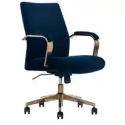 Staples Thomasville Jolie Task Chair BlueVelvet/Gold offer