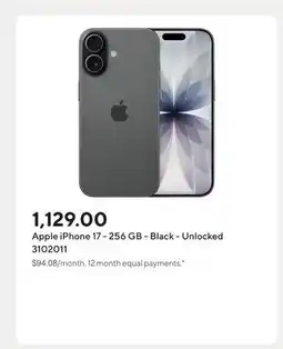 Staples Apple iPhone 17 - 256 GB - Black - Unlocked offer