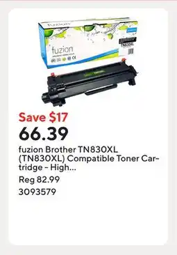 Staples fuzion Brother TN830XL (TN830XL) Compatible Toner Cartridge - High Yield - Black offer
