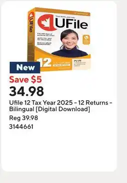 Staples Ufile 12 Tax Year 2025 - 12 Returns - Bilingual [Digital Download] offer